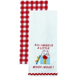 Kitchen Towels Summertime Dog Set of 2