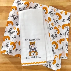 Kitchen Towels Summertime Dog Set of 2