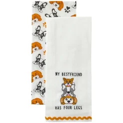 Kitchen Towels Summertime Dog Set of 2