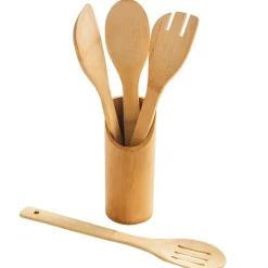 Kitchen Utensil Set in Bamboo with Matching Crock