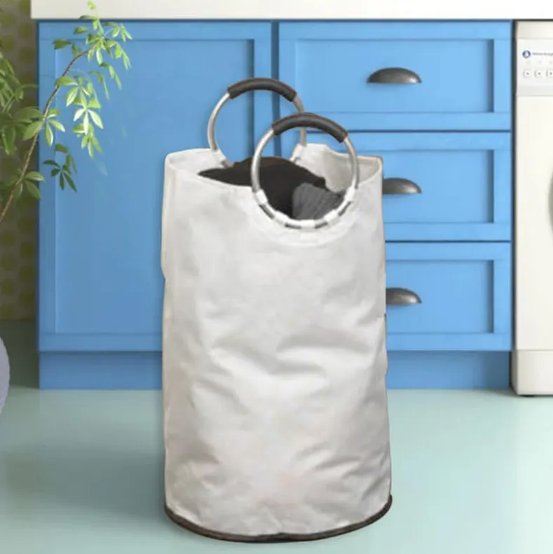 Laundry Bag with Padded Handles Freestanding Tall Hamper