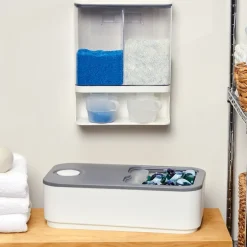 Laundry Dual Detergent Dispenser or Sliding Laundry Pod Storage Container