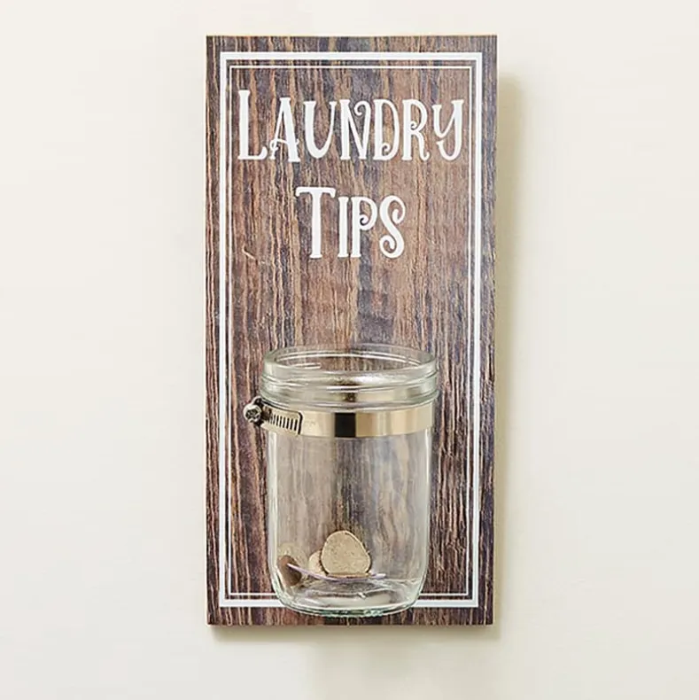 Laundry Room Humorous Wall Décor - Tip Jar, Sign, or Safety Pins