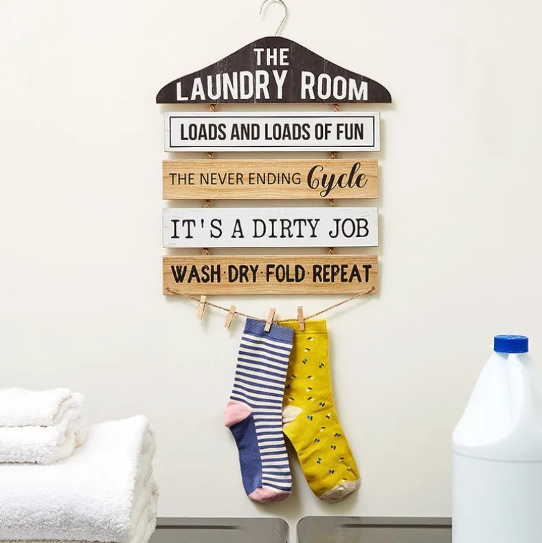 Laundry Room Humorous Wall Décor - Tip Jar, Sign, or Safety Pins