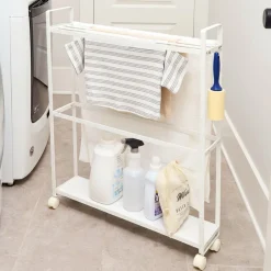 Laundry Storage Cart with Drying Rack for Towels and Clothes