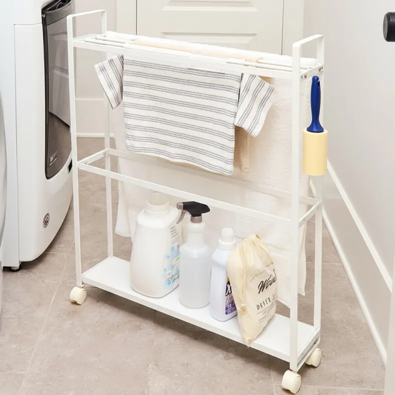 Laundry Storage Cart with Drying Rack for Towels and Clothes