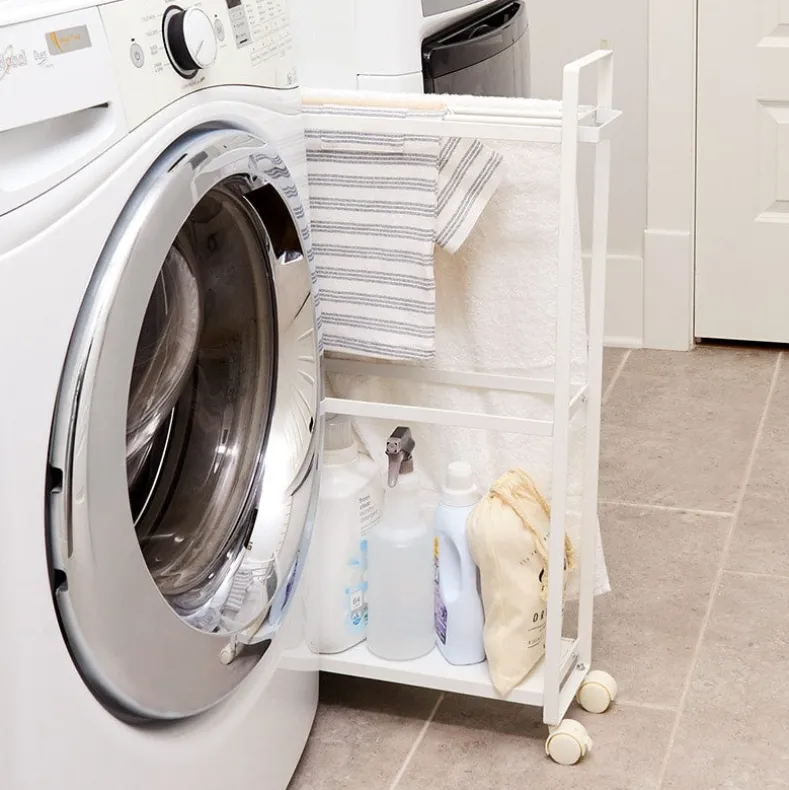 Laundry Storage Cart with Drying Rack for Towels and Clothes