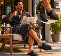 L B Evans Men's Slippers Black SC3 Aristocrat