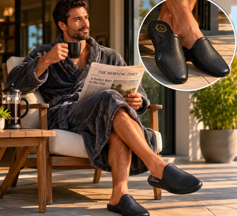 L B Evans Men's Slippers Black SC3 Aristocrat