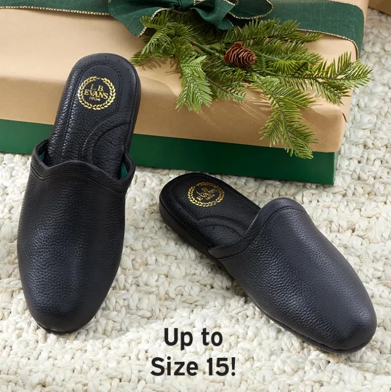 L B Evans Men's Slippers Black SC3 Aristocrat
