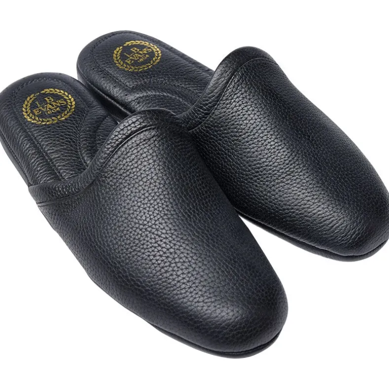 L B Evans Men's Slippers Black SC3 Aristocrat
