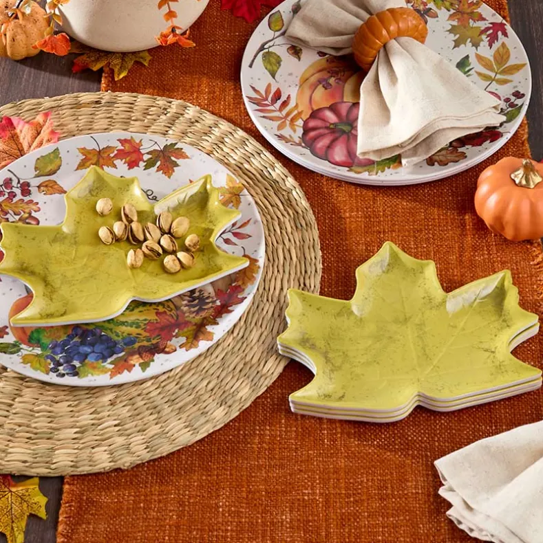 Leaf Shaped Appetizer Plates Set of 4