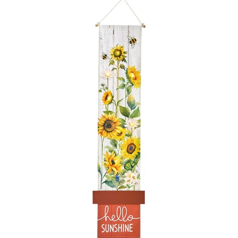 LED Lighted Welcome Banner - Flower or Patriotic 46" Length