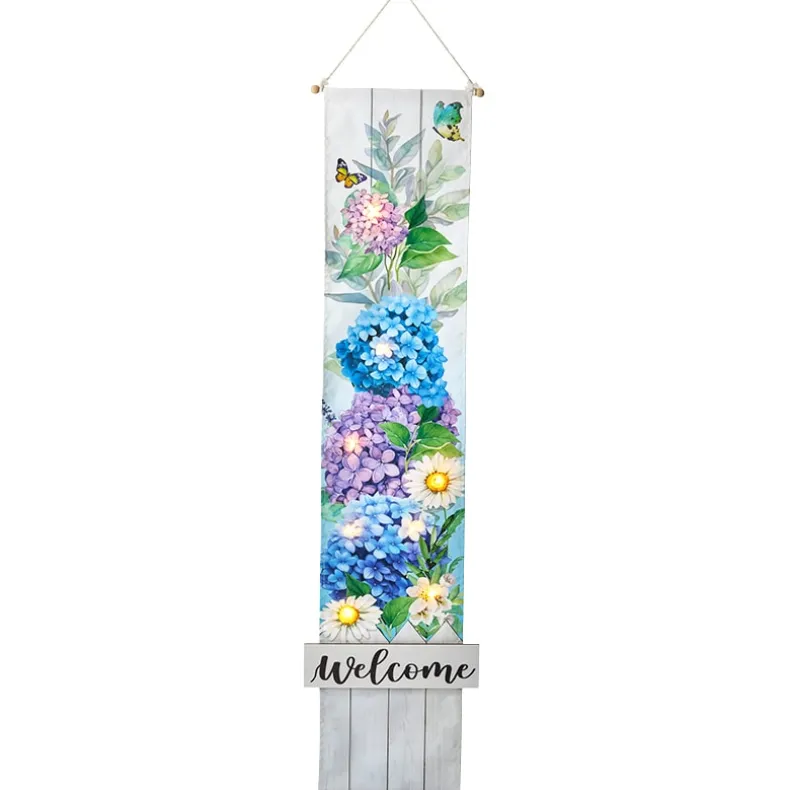 LED Lighted Welcome Banner - Flower or Patriotic 46" Length