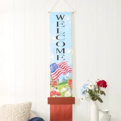 LED Lighted Welcome Banner - Flower or Patriotic 46