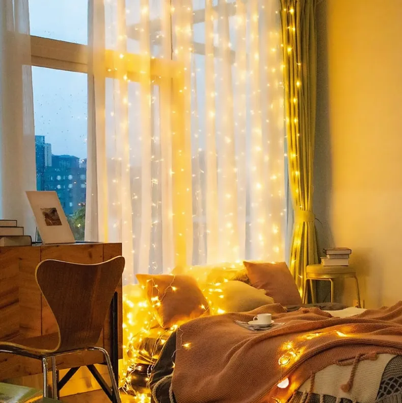 LED String Light with 10 Clips 60 Fairy Curtain Lights