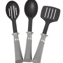 Less Mess Kitchen Utensil Set with Built in Drip Collar and Portion Control