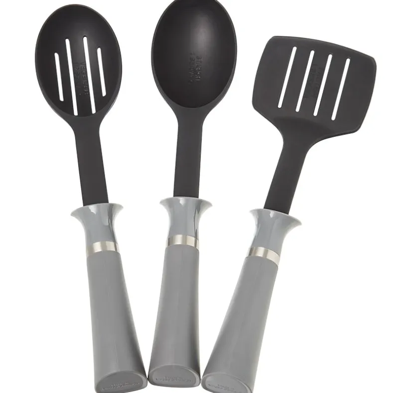 Less Mess Kitchen Utensil Set with Built in Drip Collar and Portion Control