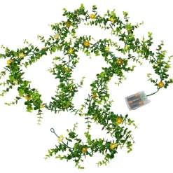 Lighted Bee and Yellow Flower Garland - Seasonal Decor - Battery Operated