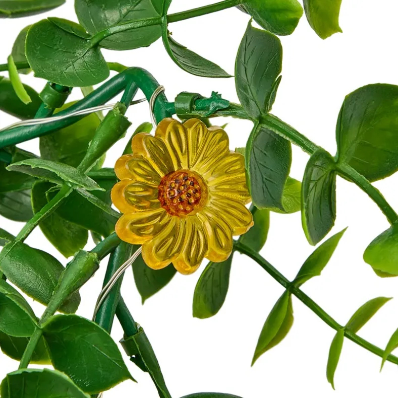 Lighted Bee and Yellow Flower Garland - Seasonal Decor - Battery Operated