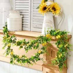 Lighted Bee and Yellow Flower Garland - Seasonal Decor - Battery Operated