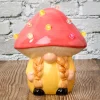 Lighted Ceramic Gnome Mushroom Accent Light - Batteries Included