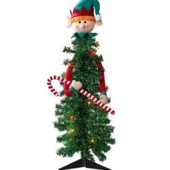 Lighted Christmas Character Tree In Snowman Or Elf - 3 Ft