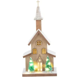 Lighted Country Church Decor