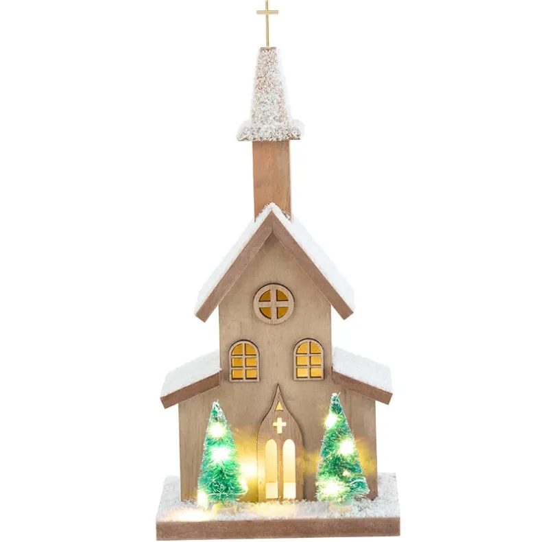 Lighted Country Church Decor