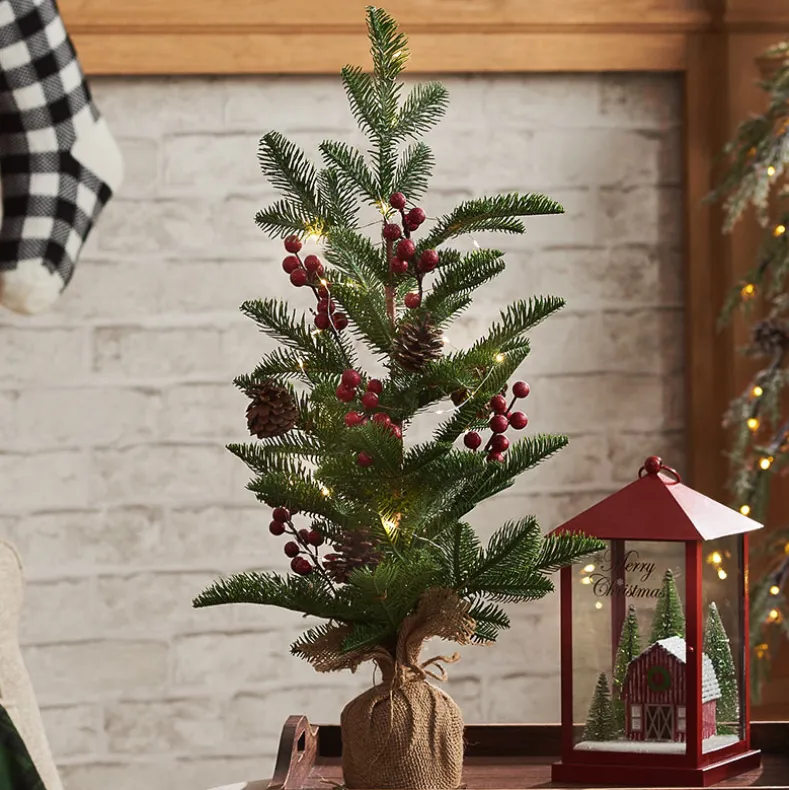 Lighted Country Pencil Pine Tree 24"