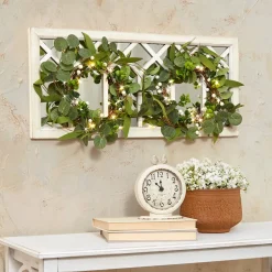 Lighted Country Wall Mirrors with Wreath - Single or Double