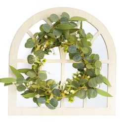 Lighted Country Wall Mirrors with Wreath - Single or Double