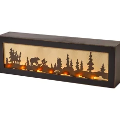 Lighted Decor Tabletop Or Wall Woodland Scene Moose Bear