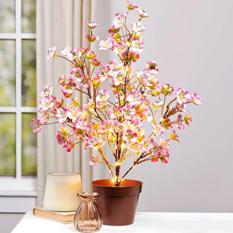 Lighted Flower Table Trees - Blue, Blush, or Pink
