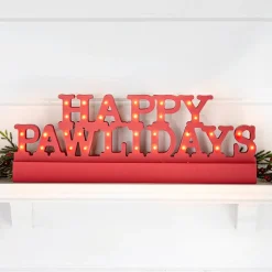 Lighted Happy Pawlidays Christmas Plaque