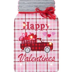 Lighted Mason Jar Wall Plaque With Saying for Valentine's and St Patrick's