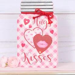 Lighted Mason Jar Wall Plaque With Saying for Valentine's and St Patrick's