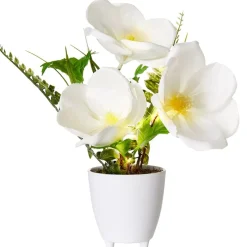 Lighted Potted Flower Spring Décor - Magnolia or Peony
