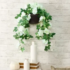 Lighted Wall Hanging Flower Cascade - Cottagecore