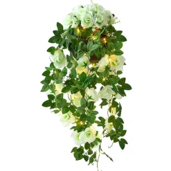 Lighted Wall Hanging Flower Cascade - Cottagecore