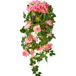 Lighted Wall Hanging Flower Cascade - Cottagecore