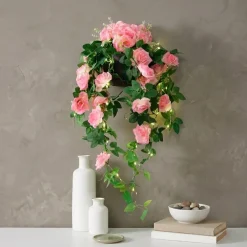 Lighted Wall Hanging Flower Cascade - Cottagecore
