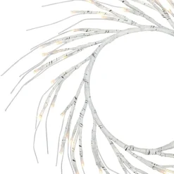 Lighted Winter Birch Branch Wreath 24