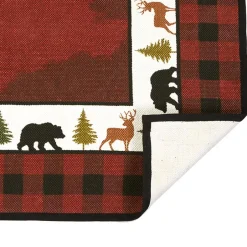 Lodge Check Nonslip Area Rug