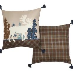Lodge Embroidered Decorative Pillow