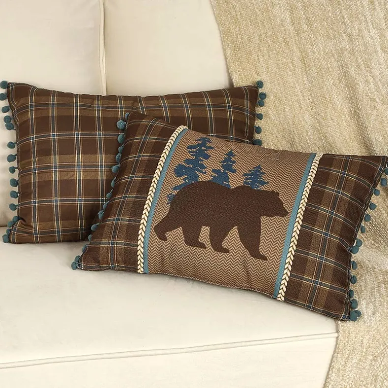 Lodge Embroidered Decorative Pillow