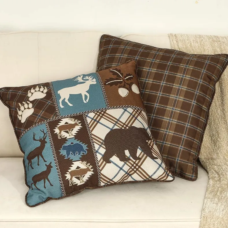 Lodge Embroidered Decorative Pillow