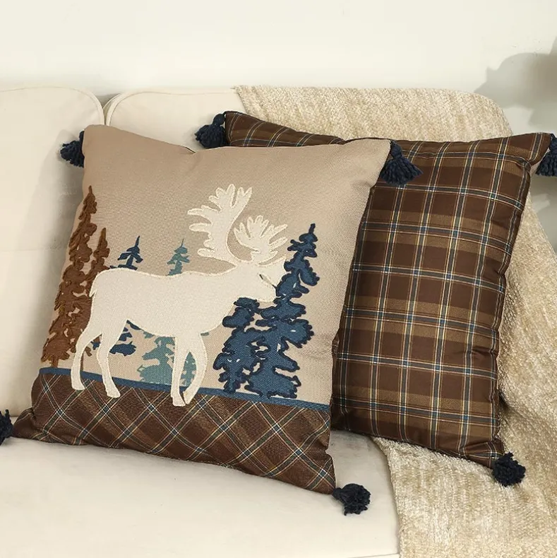 Lodge Embroidered Decorative Pillow