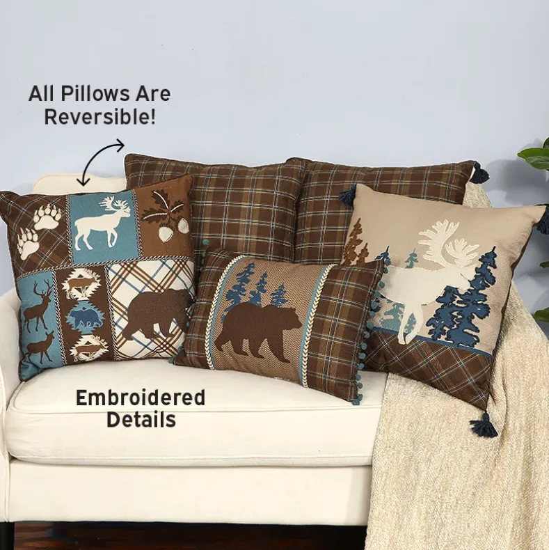 Lodge Embroidered Decorative Pillow