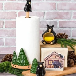 Lodge Kitchen Decor - Sponge Holder, Paper Towel Holder, Salt & Pepper